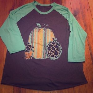 Crazy train pumpkin baseball Tee